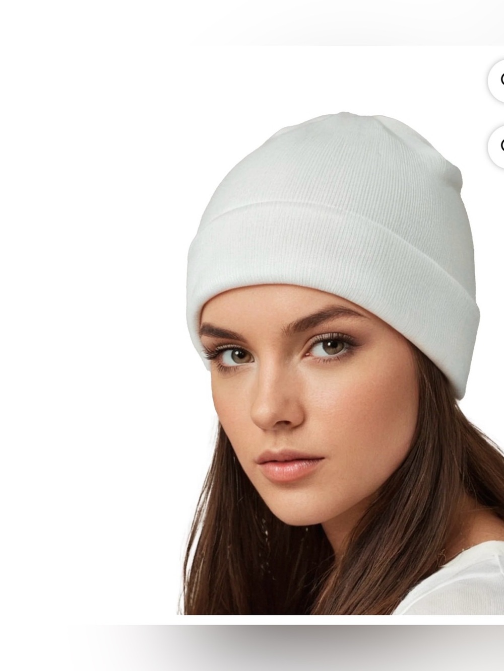 New Free people classic white cuffed knit beanie.